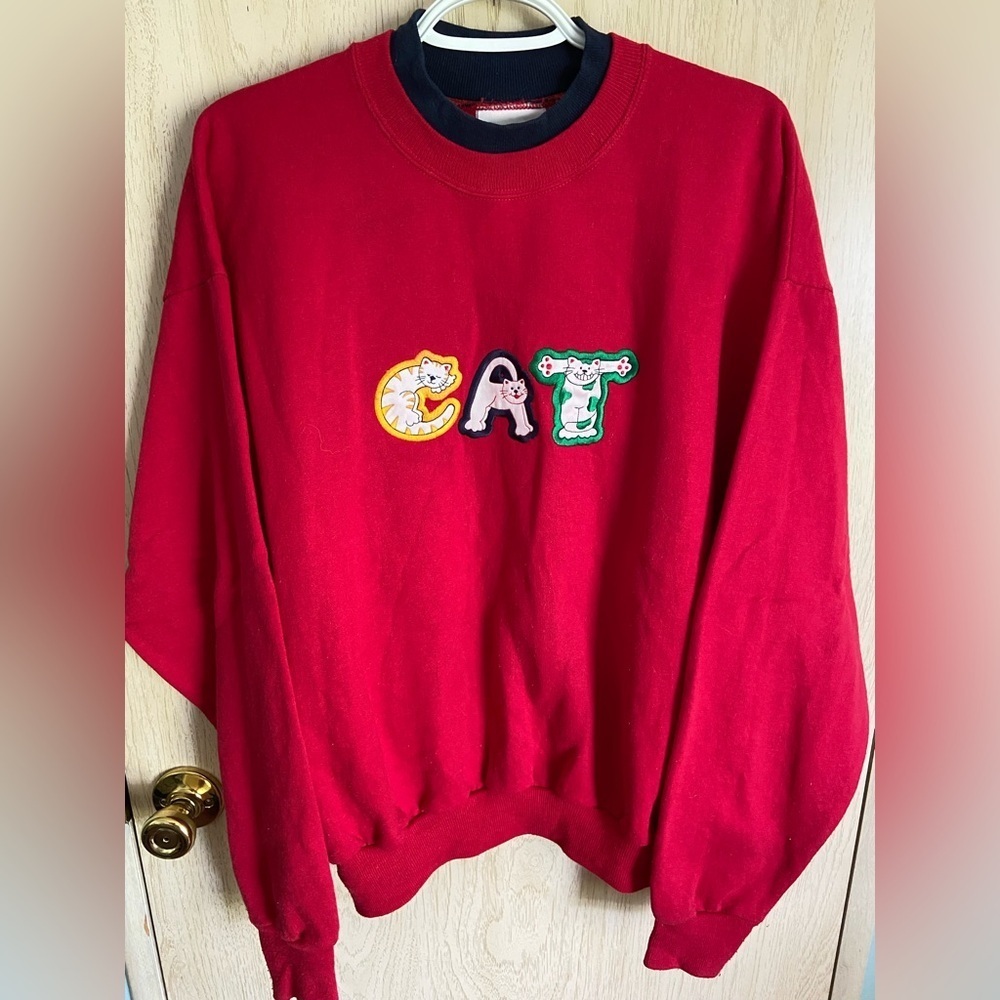 MCC Energy Vintage Sportswear Red Sweatshirt CAT Sz Large